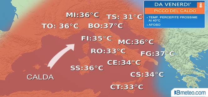 Previsioni meteo, Italia rovente nel fine settimana: picchi superiori a 35°C