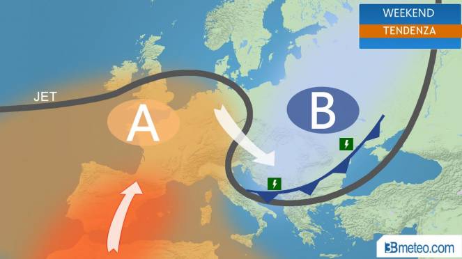 Previsioni meteo per il week-end: qualche temporale e temperature in calo