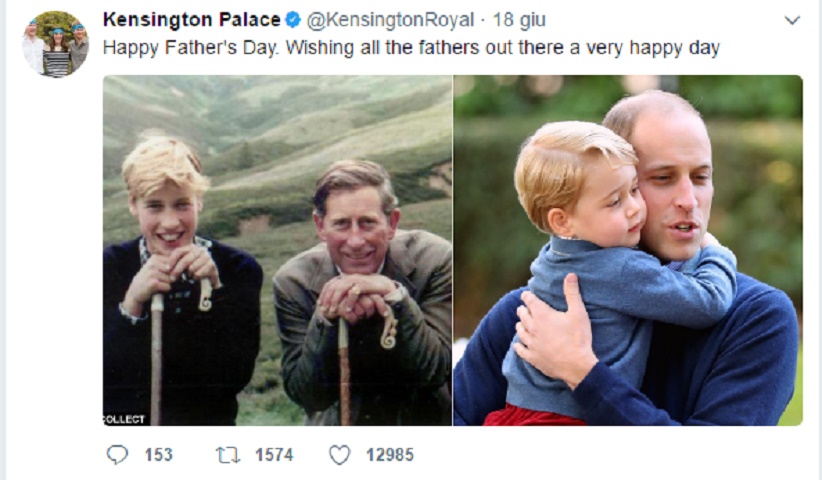 Festa del papà, la FOTO di William che fa discutere gli utenti di Twitter
