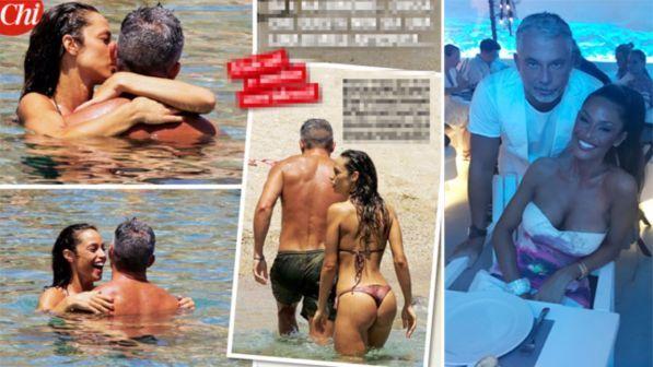 Raffaella Fico e Alessandro Moggi, baci nel mare di Mykonos