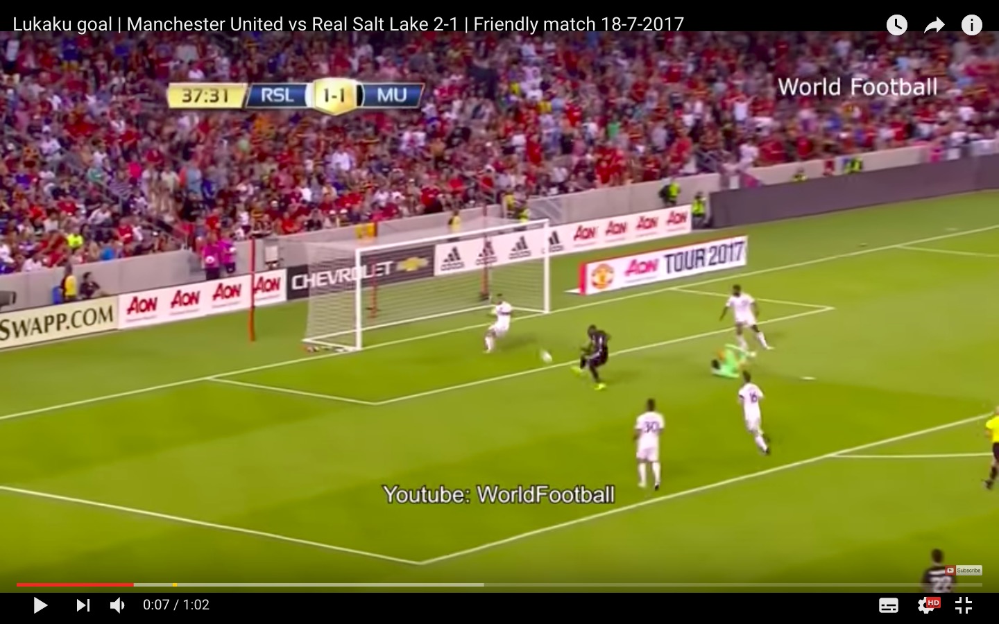 YouTube, Romelu Lukaku: primo gol con Manchester United (VIDEO)
