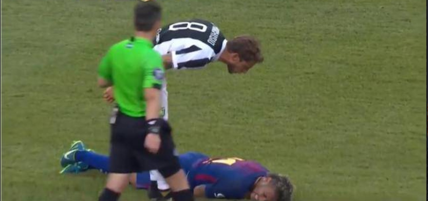 YouTube, Marchisio contro Neymar durante Juventus-Barcellona (International Champions Cup)