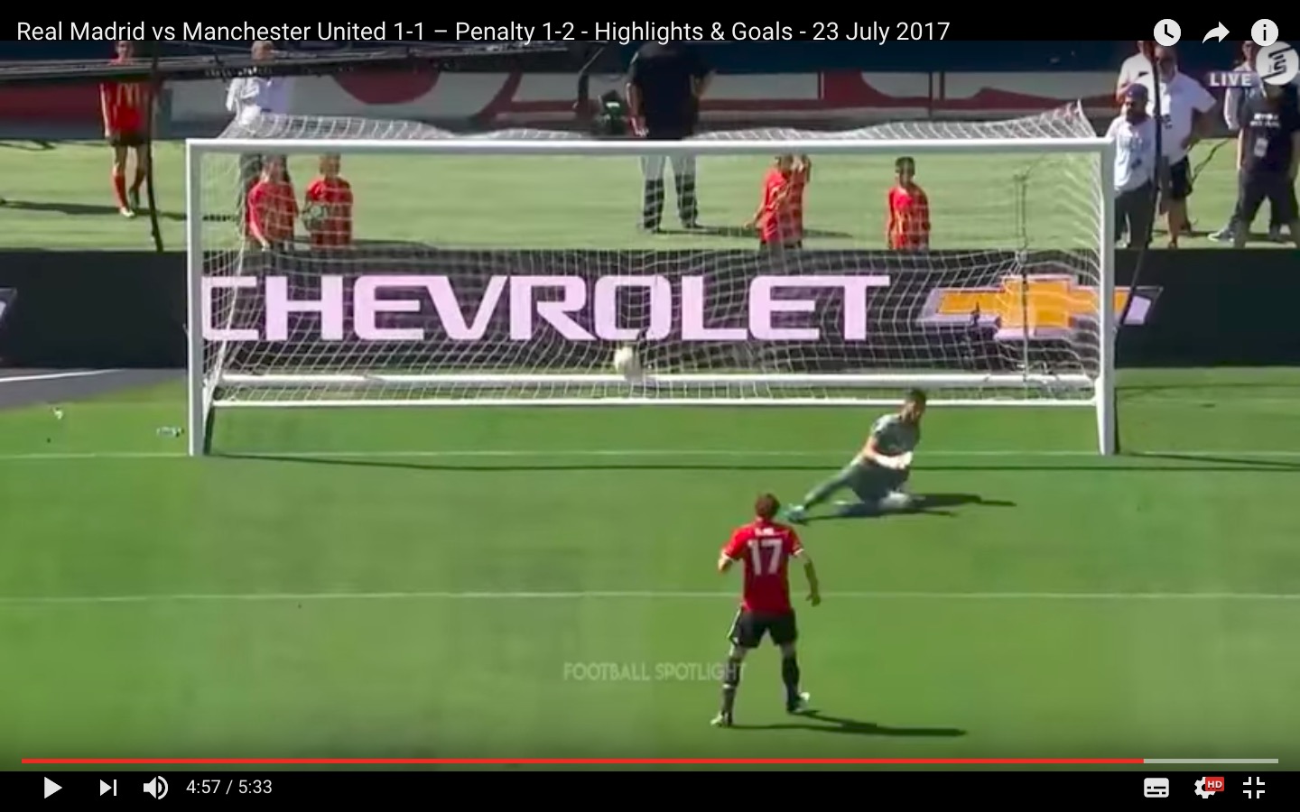YouTube. Real Madrid-Manchester United 2-3 (rigori video) highlights: Blind decisivo (International Champions Cup)