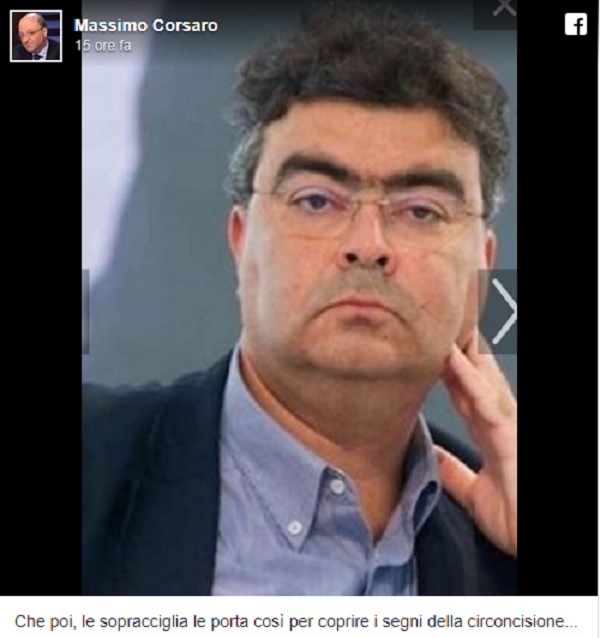 Apologia fascismo, Corsaro a Fiano: "Hai sopracciglia così per coprire i segni della circoncisione"