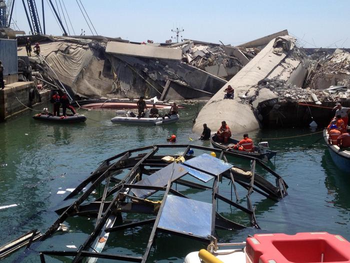 Jolly Nero, crollo colpa dell'equipaggio. Ma la torre piloti non doveva essere lì...