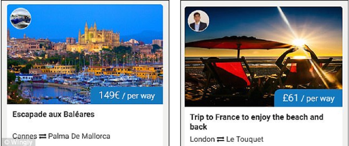 Wingly, app che permette di volare in sharing economy: da Londra alla Francia a 80 euro