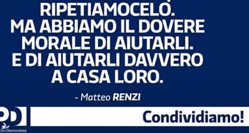 Migranti, il post del Pd che sembra la Lega: "Aiutiamoli a casa loro". Orlando: "Non è di sinistra"