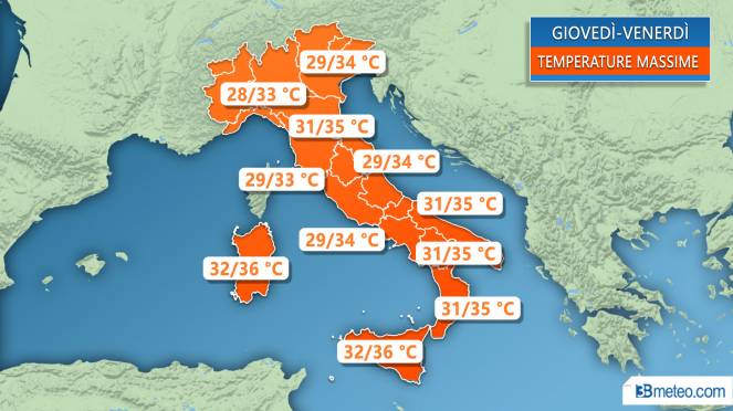 Meteo, in arrivo ondata di caldo. Da giovedì percepiti 40 gradi