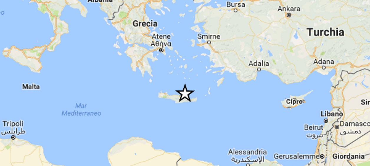 Terremoto Grecia, scossa del 5.3 al largo dell'isola di Creta