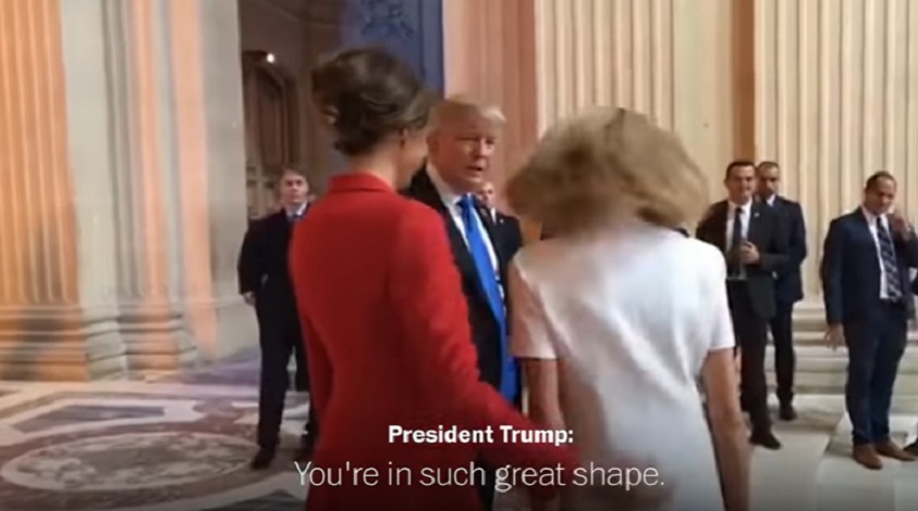 Trump a Brigitte Macron: "Sei in gran forma, bellissima"