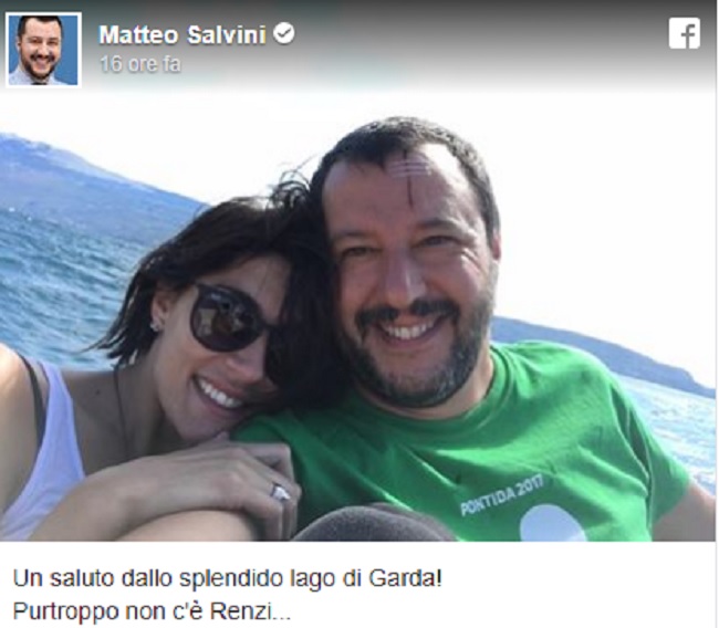 Salvini - Isoardi, pace fatta e nuovo selfie romantico: ma lui ha una cicatrice in fronte