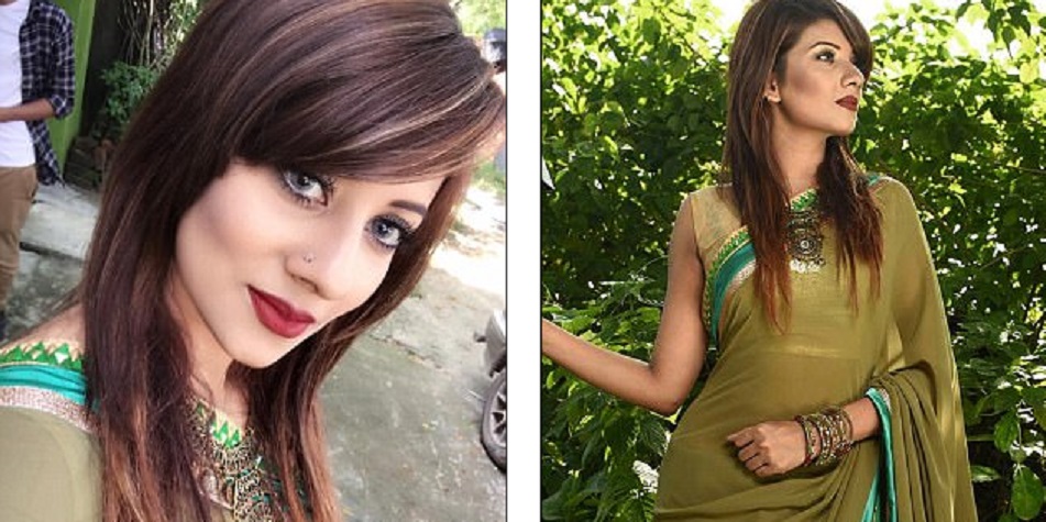 Il volto della modella aggredita