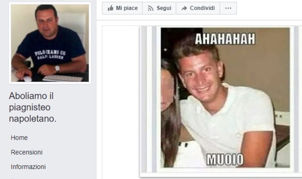 Facebook, pagina contro Napoli: "Aboliamo il piagnisteo napoletano"