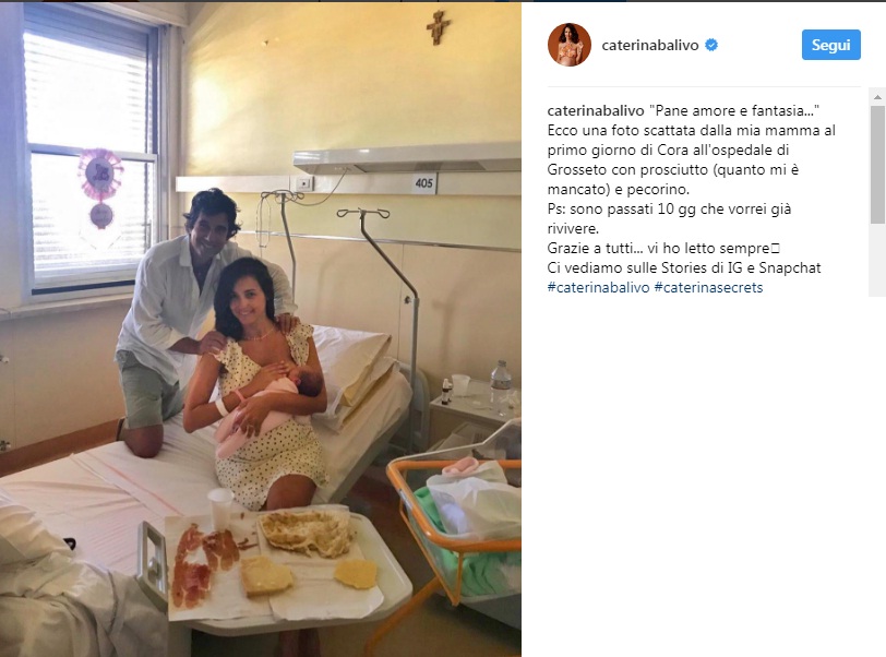 Caterina Balivo e il marito presentano la figlioletta Cora