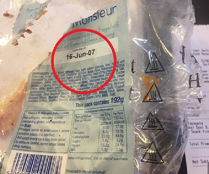 Panino del 2007 servito su volo EasyJet