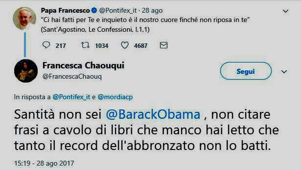 Francesca Immacolata Chaouqui contro papa Francesco: "Non citare frasi a cavolo, non sei l’abbronzato Obama"