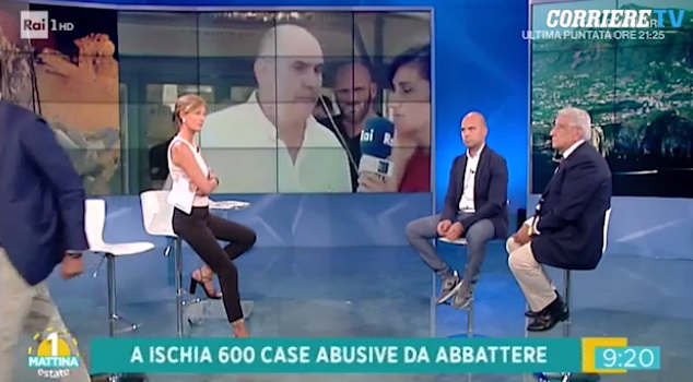 Tiberio Timperi litiga con il sindaco di Ischia in diretta e lascia lo studio VIDEO