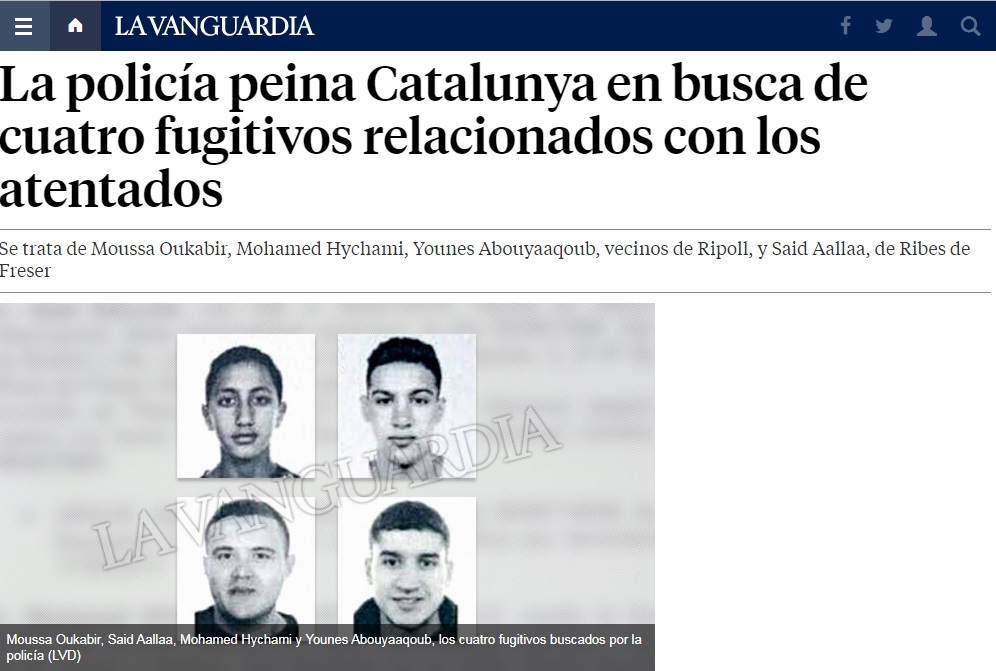 Moussa Oukabir, Said Aallaa, Mohamed Hychami e Younes Abouyaaqoub