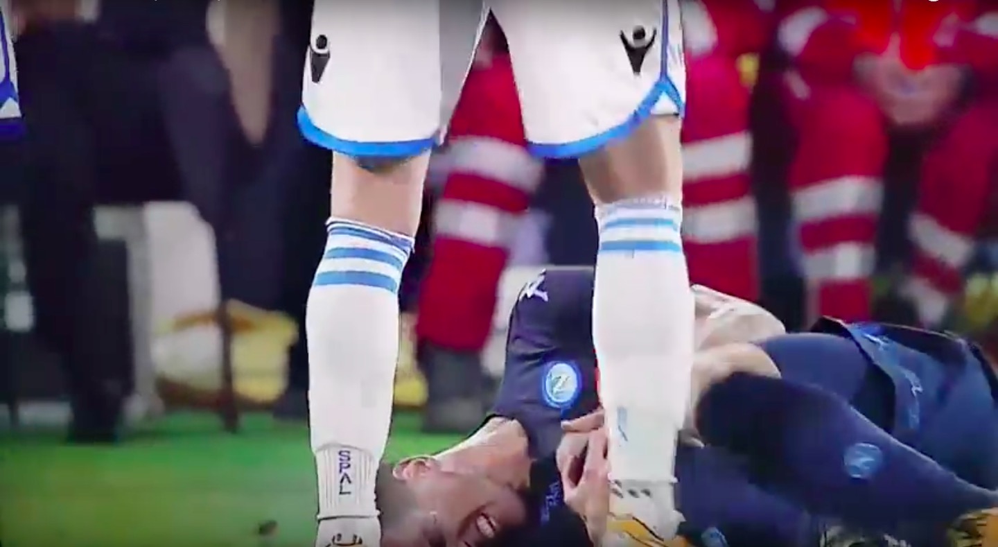 YouTube, Milik infortunio Spal-Napoli: Mertens con le mani tra i capelli