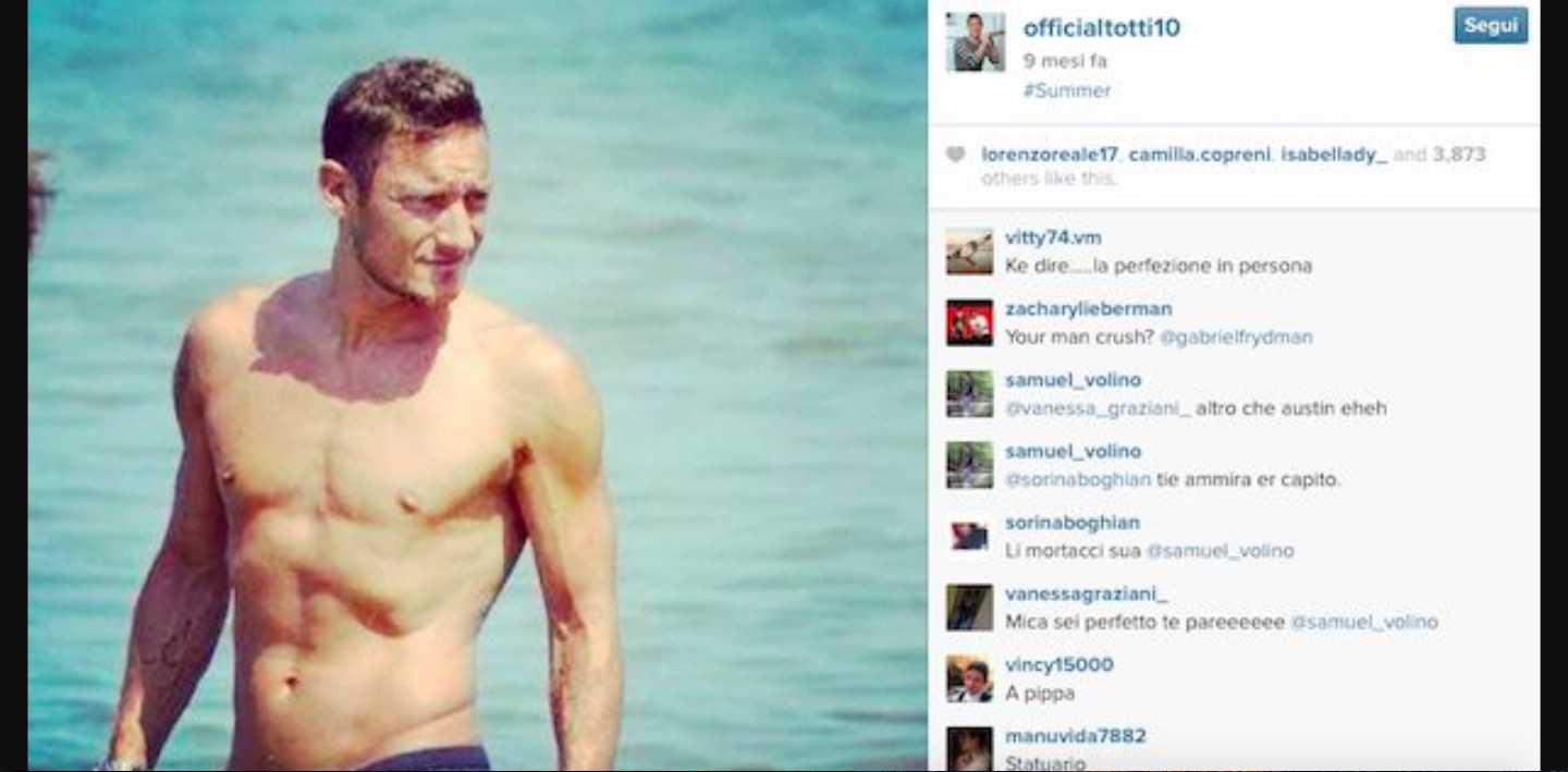 Francesco Totti spopola su Instagram: ha più fan di Roma e Lazio