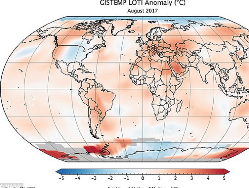 Nasa: "Agosto 2017 mese più torrido da 137 anni"