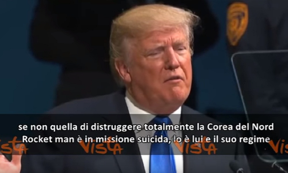 YOUTUBE Trump: "Se costretti distruggeremo la Corea del Nord, Rocket Man è un suicida"