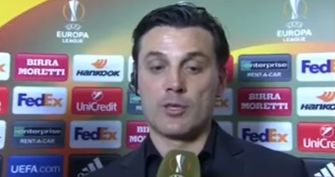 Milan-Rijeka, Montella ad Adani: "Postura sbagliata dei difensori? Non è che tu fossi così bravo…"