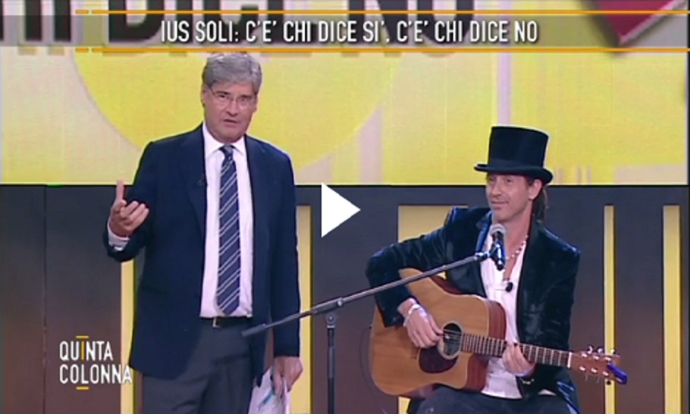 Quinta Colonna, Povia canta Immigrazia VIDEO