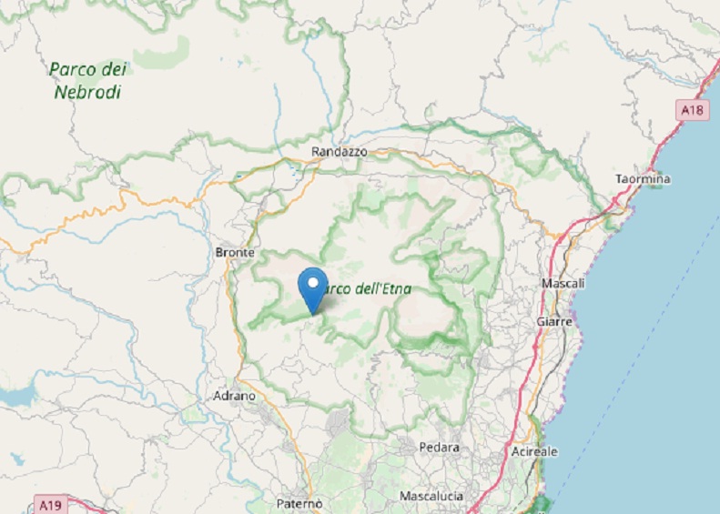 Terremoto Catania, scossa del 3,3 tra Bronte e Biancavilla vicino l'Etna