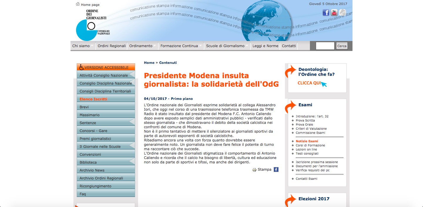 Alessandro Iori, giornalista insultato da Antonio Caliendo