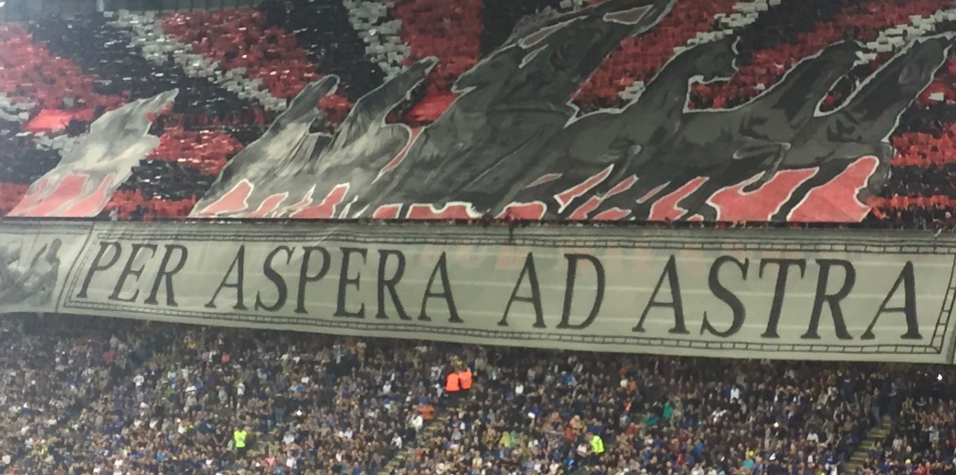Inter-Milan, striscioni e coreografie di Curva Nord e Curva Sud