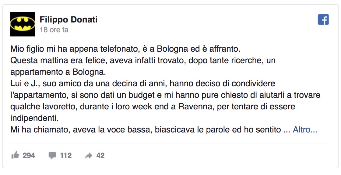 Bologna, Filippo Donati denuncia: "A mio figlio niente casa in affitto perché amico di un nero"