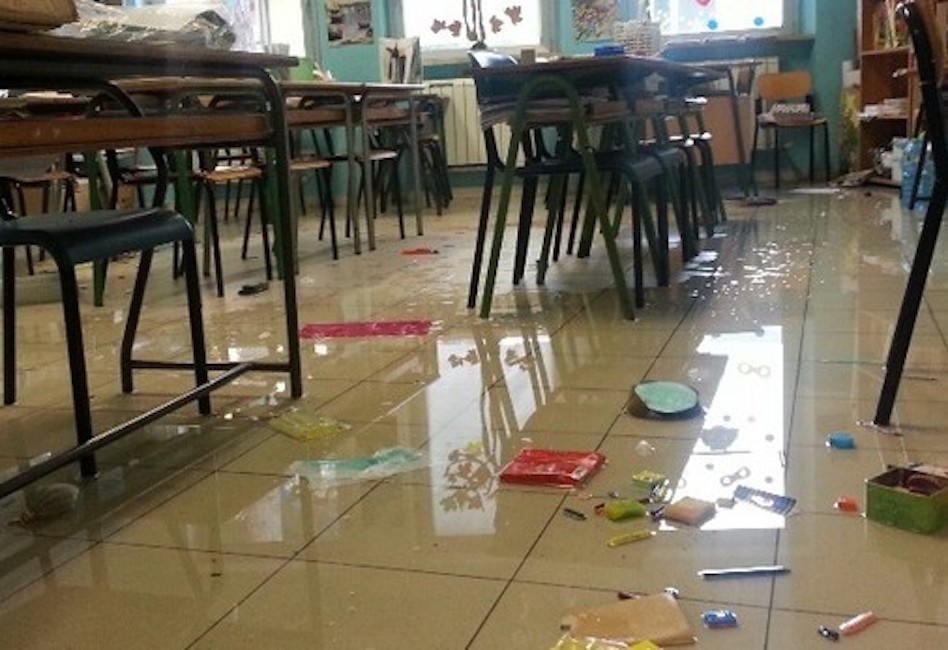Maltempo-scuola-allagata