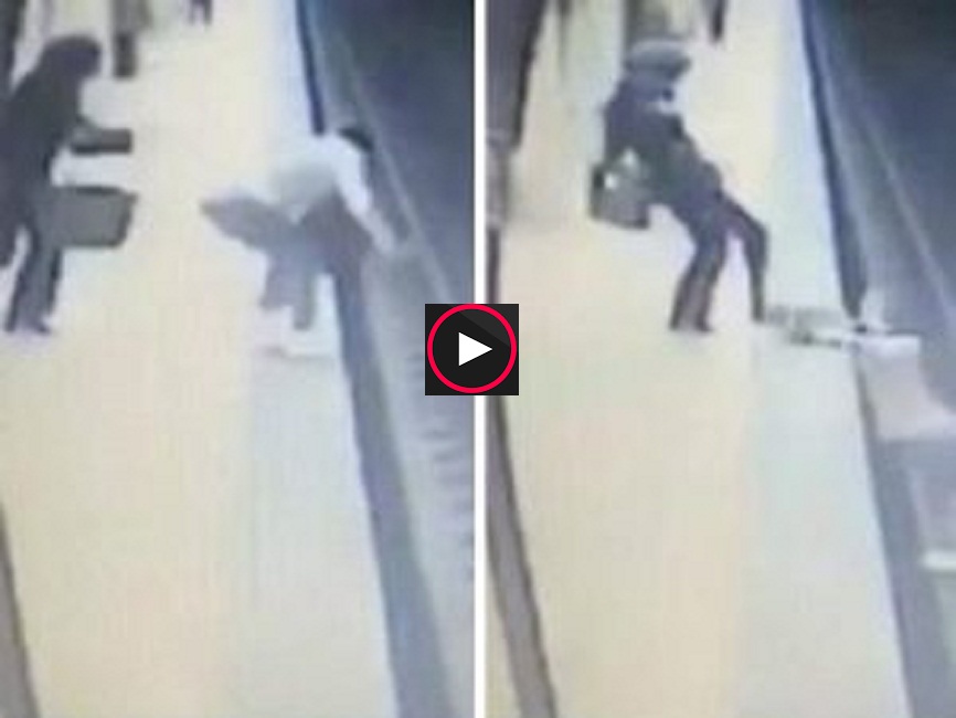 Bucarest-spinge-donna-metro