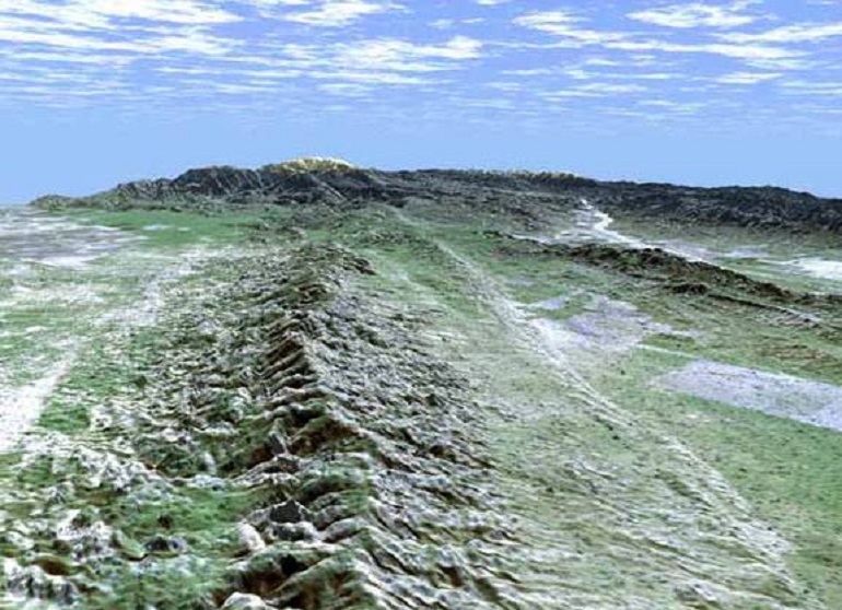 Il tratto della faglia di Sant'Andrea vista dalla Carrizo Plain nella California centrale