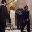 Melania trump abito bianco Stato Unione