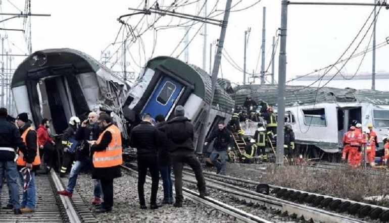 L'incidente di Pioltello (foto Ansa)