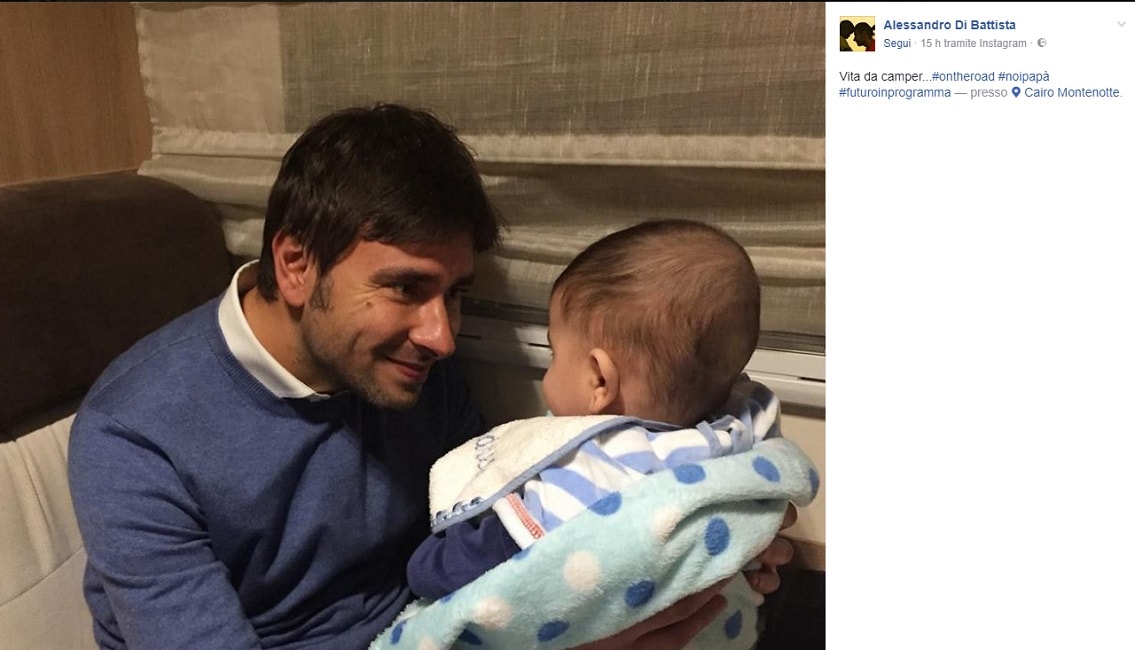 Alessandro Di Battista foto figlio