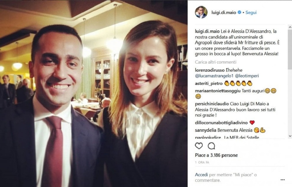 M5s, Luigi Di Maio presenta Alessia D'Alessandro: "Sfiderà Mr Fritture" FOTO