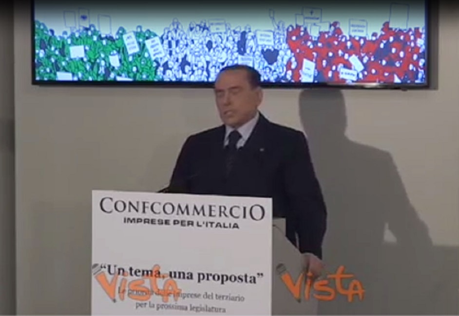 Confcommercio, Berlusconi conclude discorso e viene annunciato Grasso. Lui ricomincia a parlare