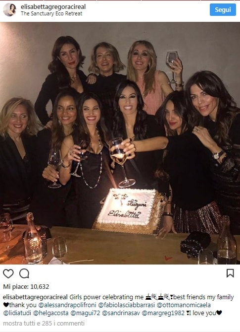 Elisabetta Gregoraci, compleanno da single con le amiche