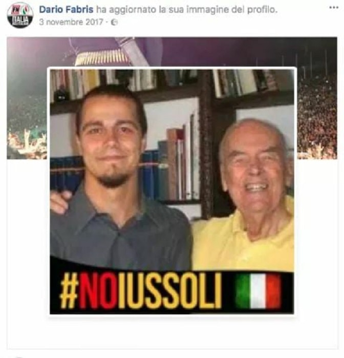 Forza Nuova, candidato Pordenone nella FOTO con Erich Priebke