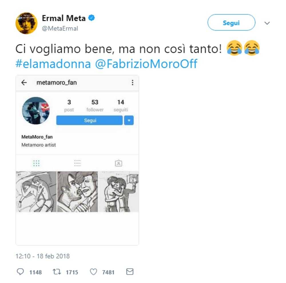 Ermal Meta: "Fidanzato con Moro? Ci vogliamo bene, ma non così tanto"
