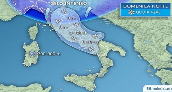 maltempo gelo neve italia