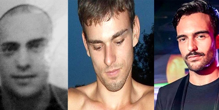 Da sinistra Manuel Foffo, Luca Varani (la vittima) e Marco Prato