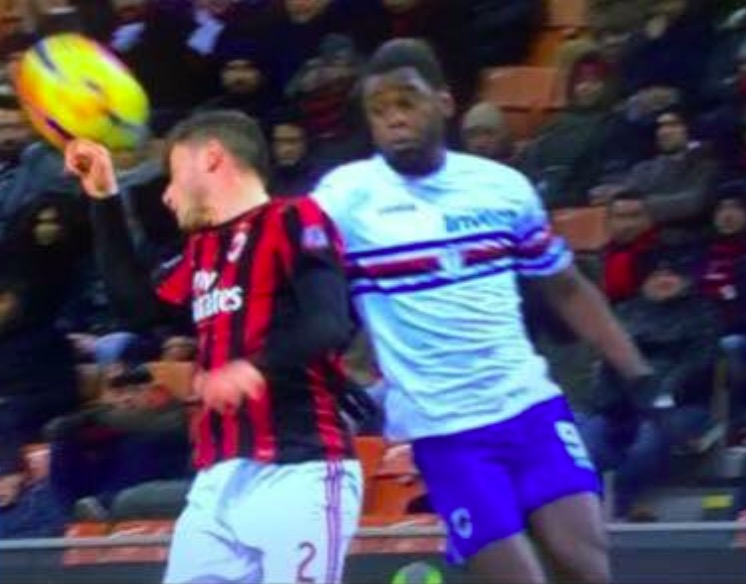 Milan-Sampdoria, mano Calabria: VAR non assegna rigore