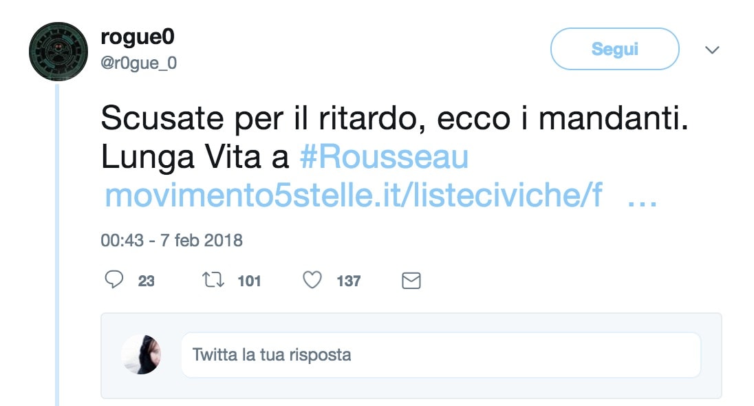 L'hacker Rogu0 ha colpito di nuovo la piattaforma Rousseau