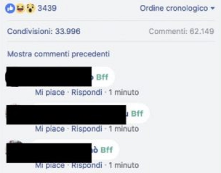 Facebook e la nuova bufala: "Scrivi BFF nei commenti e..."