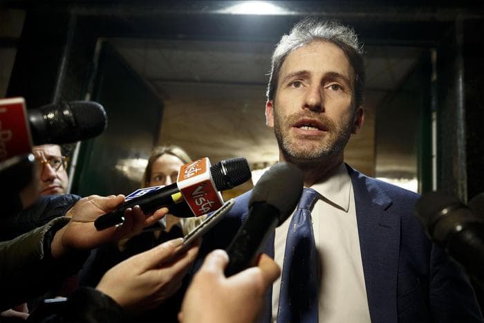 Davide Casaleggio al termine della cena