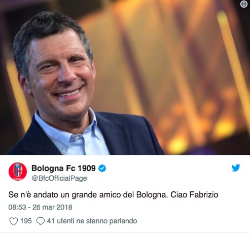 Fabrizio Frizzi: il ricordo di Bologna, Max Biaggi e mondo del basket